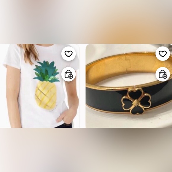 kate spade Other - ♠️ 2 for 1 — Tee & bracelet- White & Yellow & black & gold bangle 🍍 Kate Spade